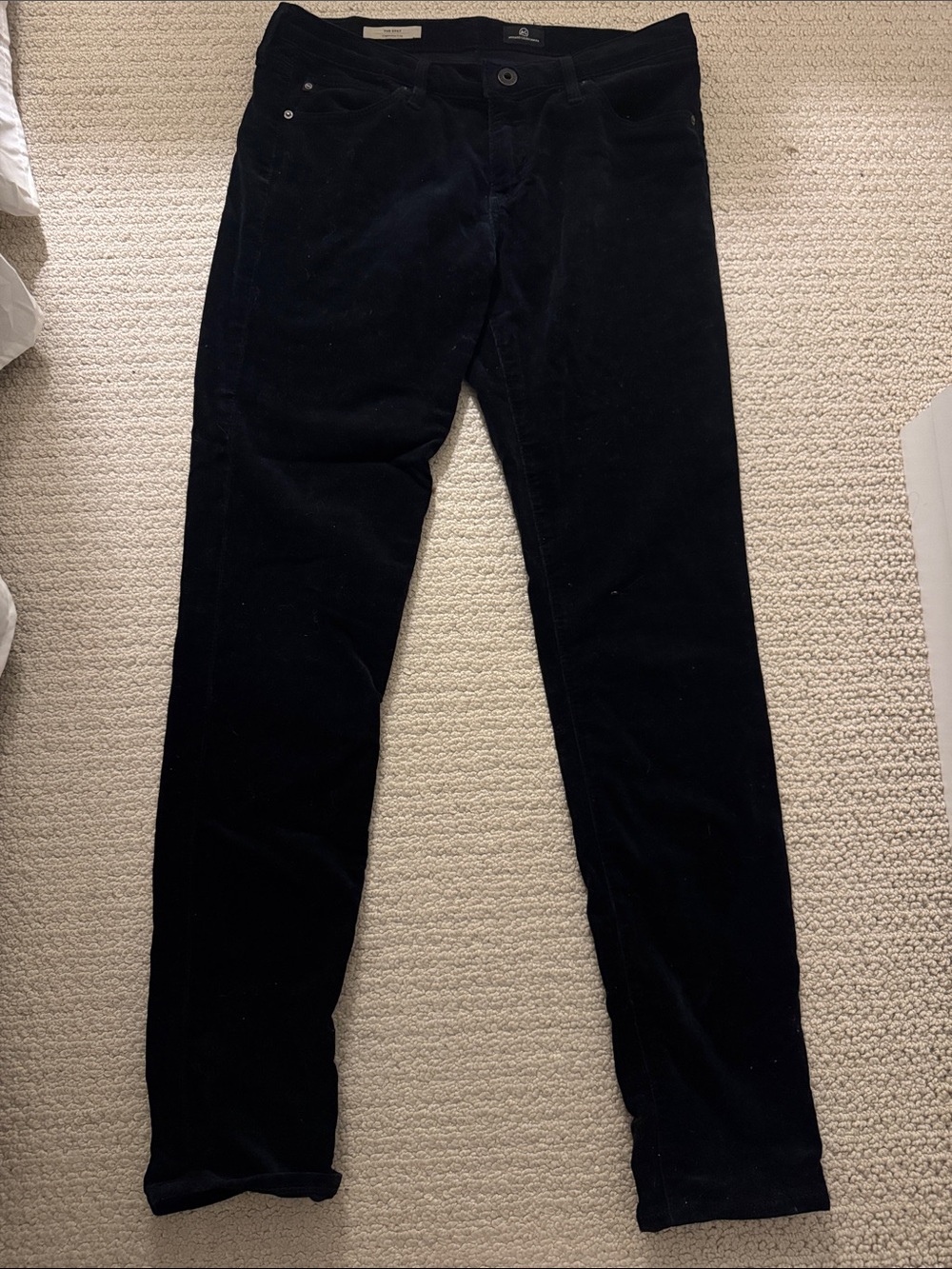 AG Adriano Goldschmied Black Skinny Corduroy Pants